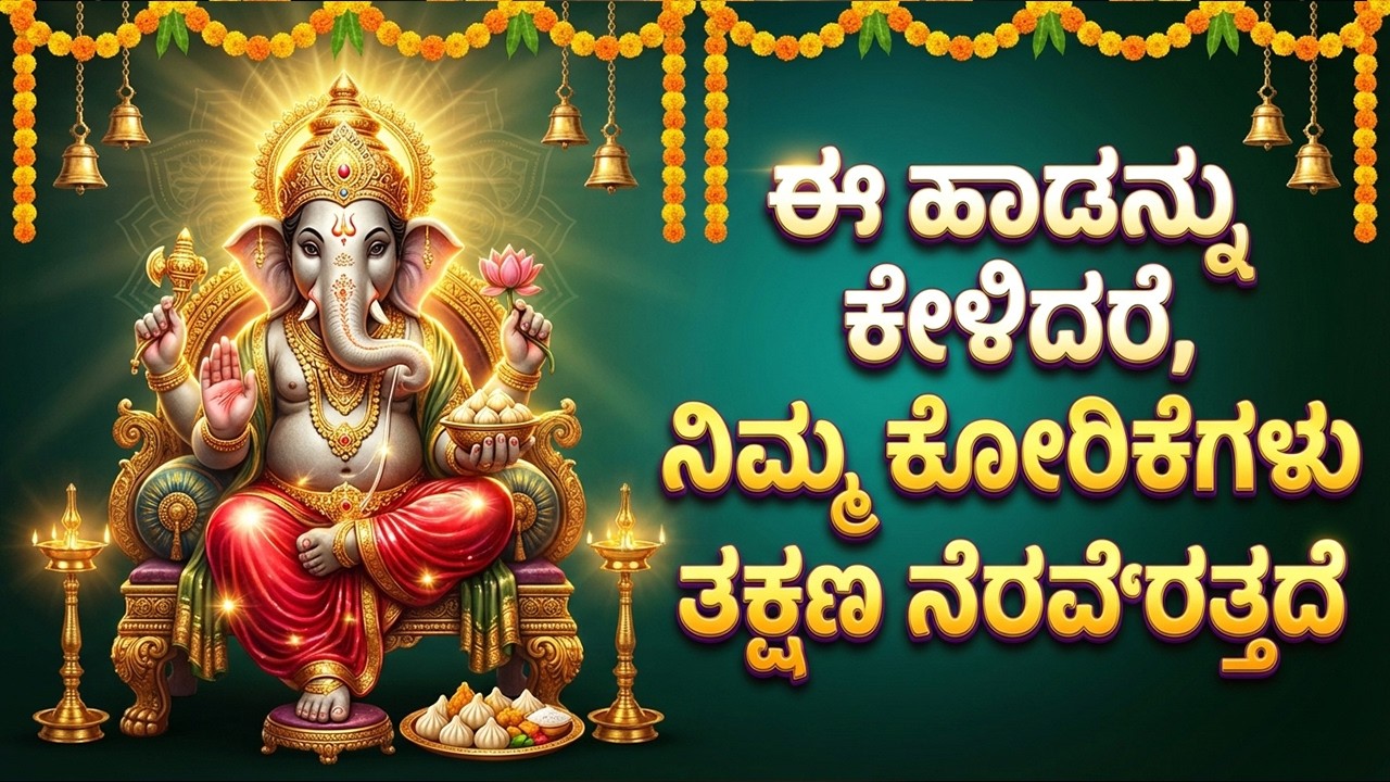 ಪ್ರತಿದಿನ ಗಣೇಶ ಹಾಡುಗಳನ್ನು ಹಾಡಿದರೆ, ಯಾವುದೇ ತೊಂದರೆ ದೂರವಾಗುತ್ತದೆ | Sri Ganesha Bhakti Songs Kannada