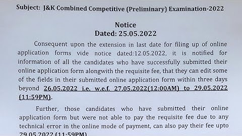 JKPSC IMORTANT NOTICE ABOUT ONLINE APPLICATION ,EDIT WINDOW FOR JKPSC ASPIRANTS #share