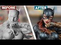 Painting a huge 700 batgirl statue 