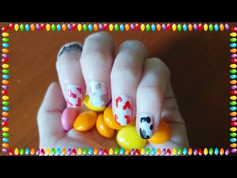 İNEK DESENLİ OJE YAPIMI 🎀 COW NAİL ART 😍 #nailart