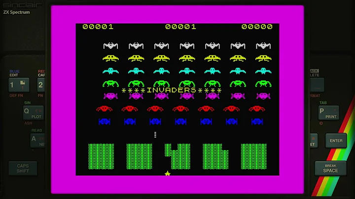 Base Invaders Work Force - Speed 1 Sinclair ZX Spectrum Emulated