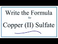 Copper and Sulfate Compounds