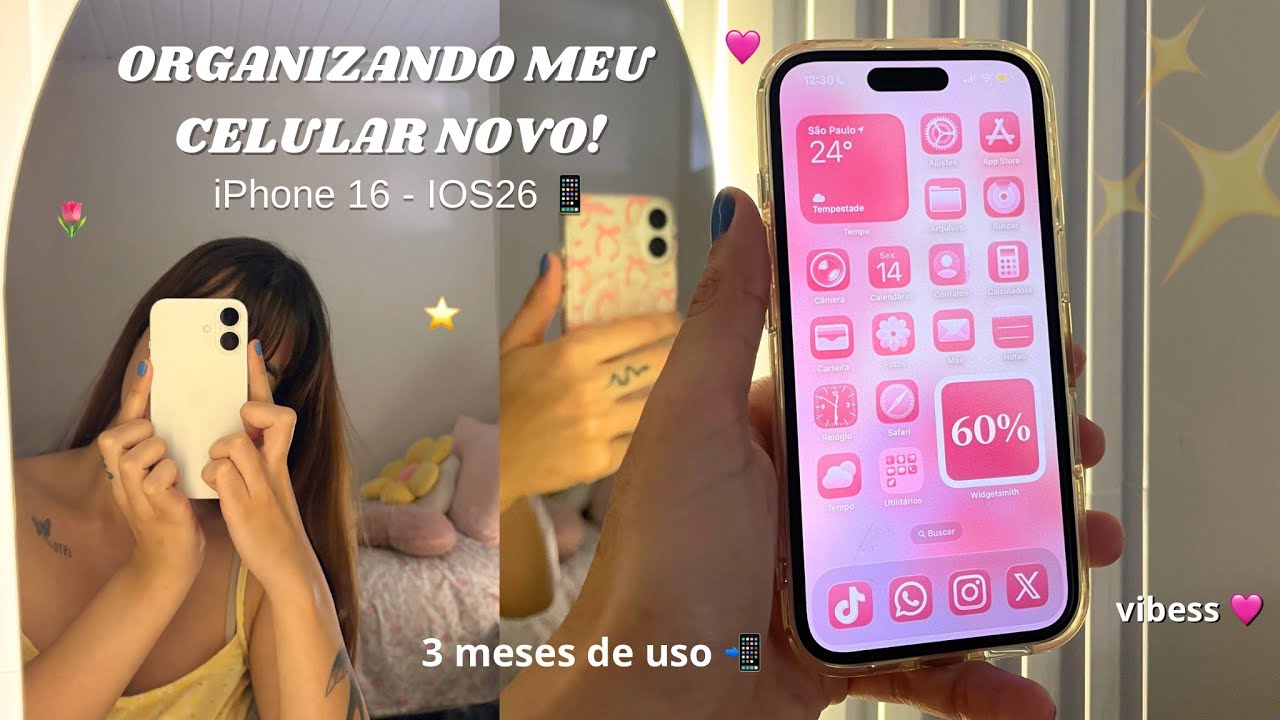 ORGANIZANDO MEU CELULAR NOVO - iPhone 16 256GB 🌟