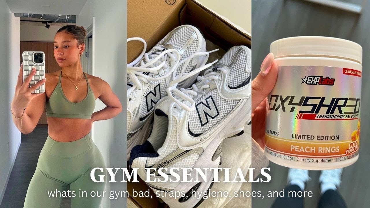 GYM ESSENTIALS l what's in our gym bag, hygiene, shoes, tripods, and more