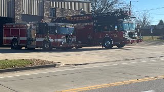 Engine 12 and truck 12 responding to a structure fire 3/19/24