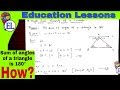 Prove that Sum of angles in a triangle is 180° | Angle Sum Property of a Triangle