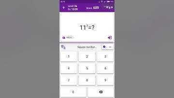 Math Tricks - Training mode - square numbers between 10 and 19 - level 036 (Number Keyboard)