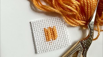 Corduroy Stitch on Needlepoint Canvas