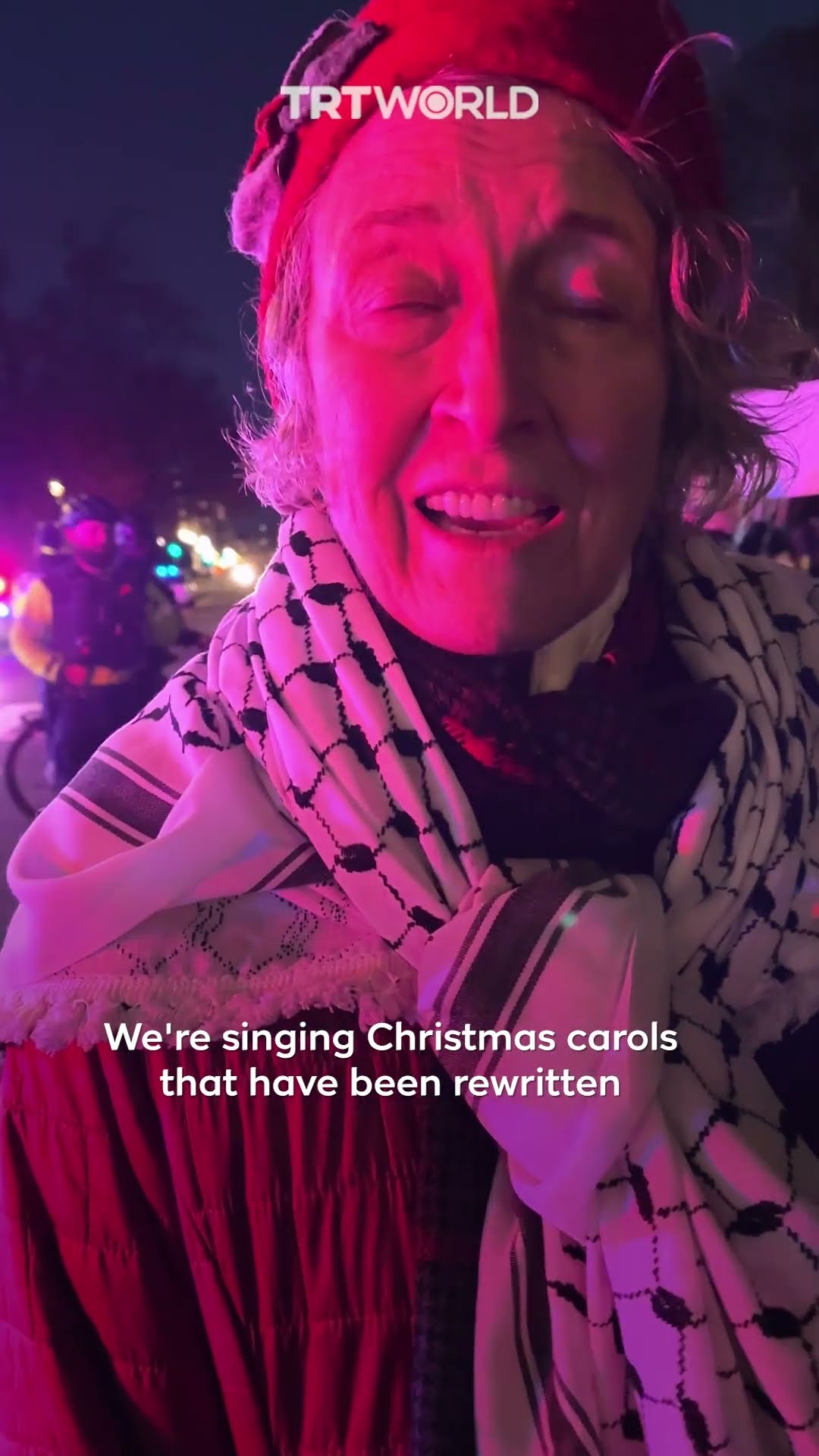 Christians protest for Gaza outside National Christmas tree ceremony