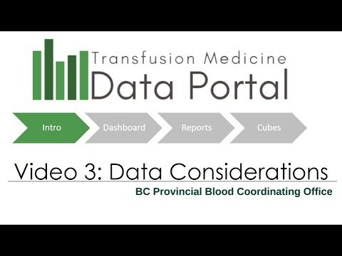 3. Transfusion Medicine Data Portal - Data Considerations