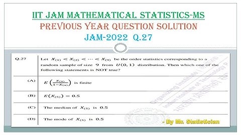 IIT JAM MATHEMATICAL STATISTICS SOLUTION