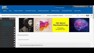 CUNY SPS PSY 620 - Psychopathology Welcome / Tour Video