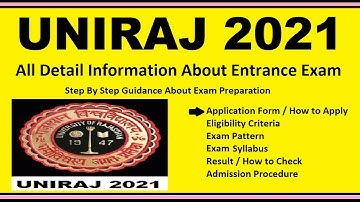 UNIRAJ 2021 - Notification, Dates, Application, Eligibility, Admit Card, Pattern, Syllabus, Result