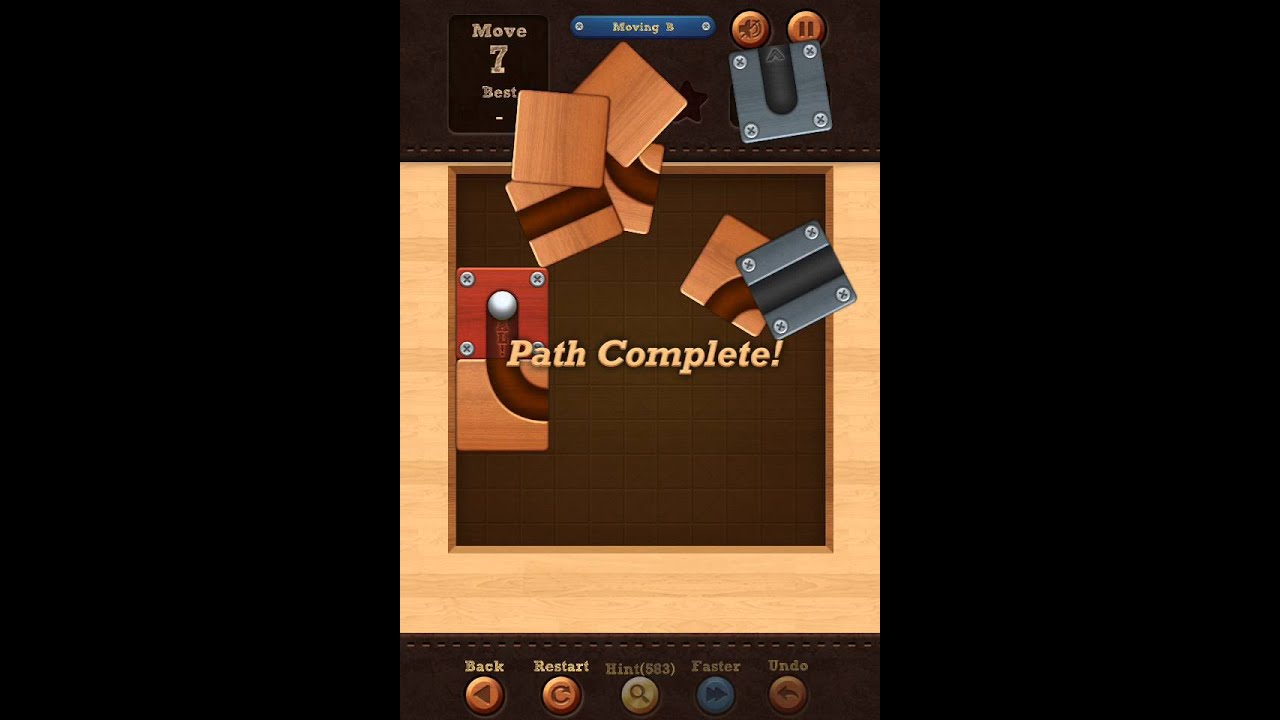 Roll the Ball slide puzzle Moving B Pack Level 23 Solution