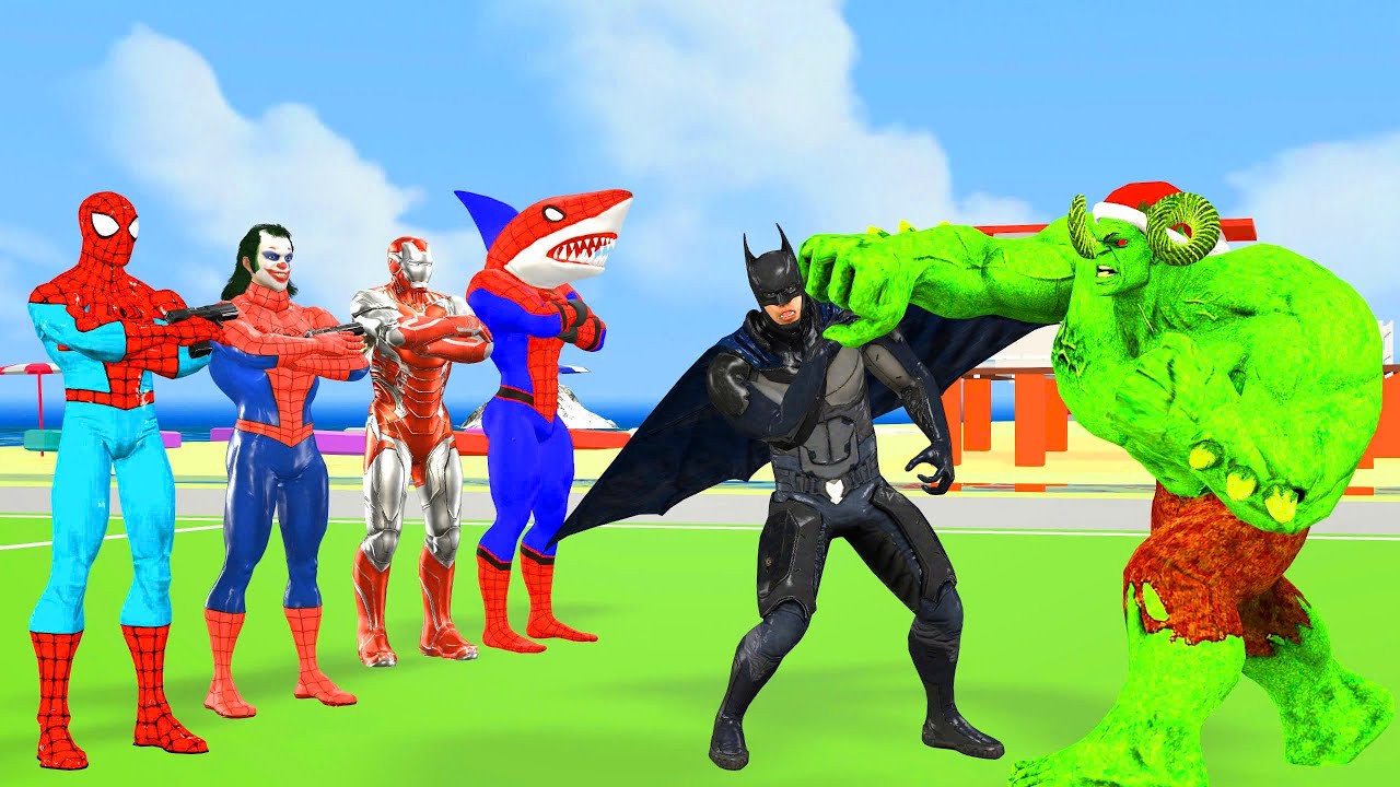 Game Playing Spider-Man rescues Batman vs Iron Man vs Hulk from the final boss Venom vs Joker