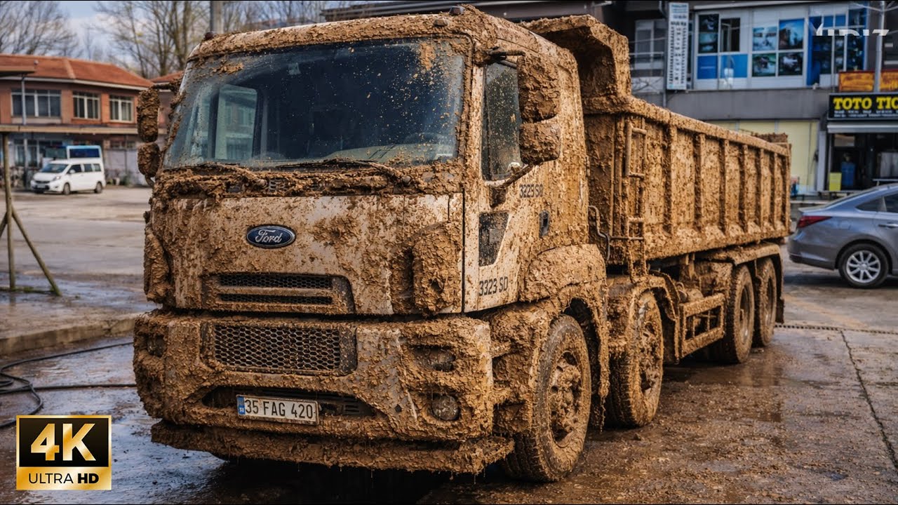 Washing the DIRTIEST Truck I've Ever Seen 🤮 | 4K Satisfying ASMR