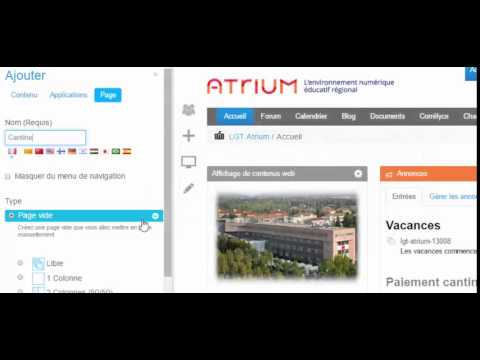 TUTORIEL ATRIUM N°4 - Créer une page spécifique sur un site