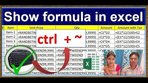 show formulas in excel shortcut key | show formula in excel | EXCEL