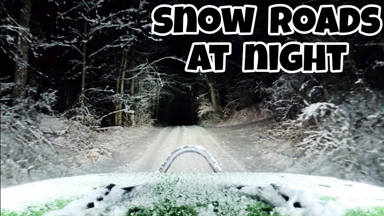 A Night Drive on Snow-Covered Roads | POV ASMR