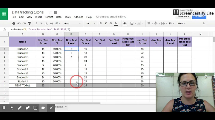 Simple Data Tracking in GoogleSheets for teachers