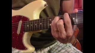 Joy Division: "Ceremony" (main chords only) lesson; 1965 Fender Musicmaster, 1963 Gibson Skylark amp