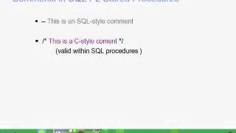 Chapter 12(2) - Stored procedures