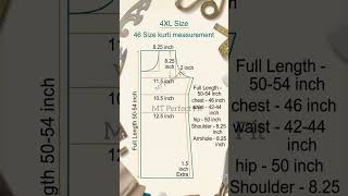 ✨46 Size / 4XL Kurti Drafting Tutorial | Easy &amp; Perfect Cutting #shorts #shortsfeed #youtubeshorts