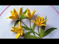 Yellow Lily Hand Embroidery Tutorial and Design | Easy Way to Embroider | Woven Trellis Stitch