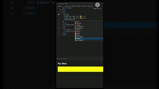 Pacman using HTML and CSS tutorial for beginners using VSCode IDE shorts coding