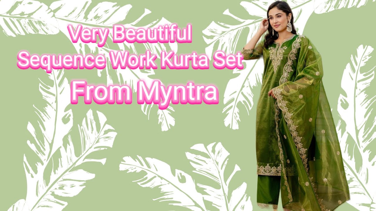 💁‍♀️Very Beautiful and Soft Net Fabric Sequence Work Kurta Set 😍💖 From Myntra 💞