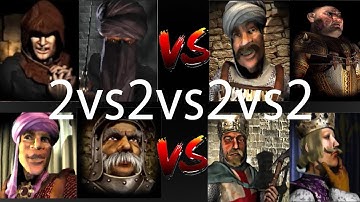 ABBOT CALIPH VS SULTAN PIG VS EMIR MARSHALL VS LIONHEART PHILIPP | Stronghold Crusader Ai Battle