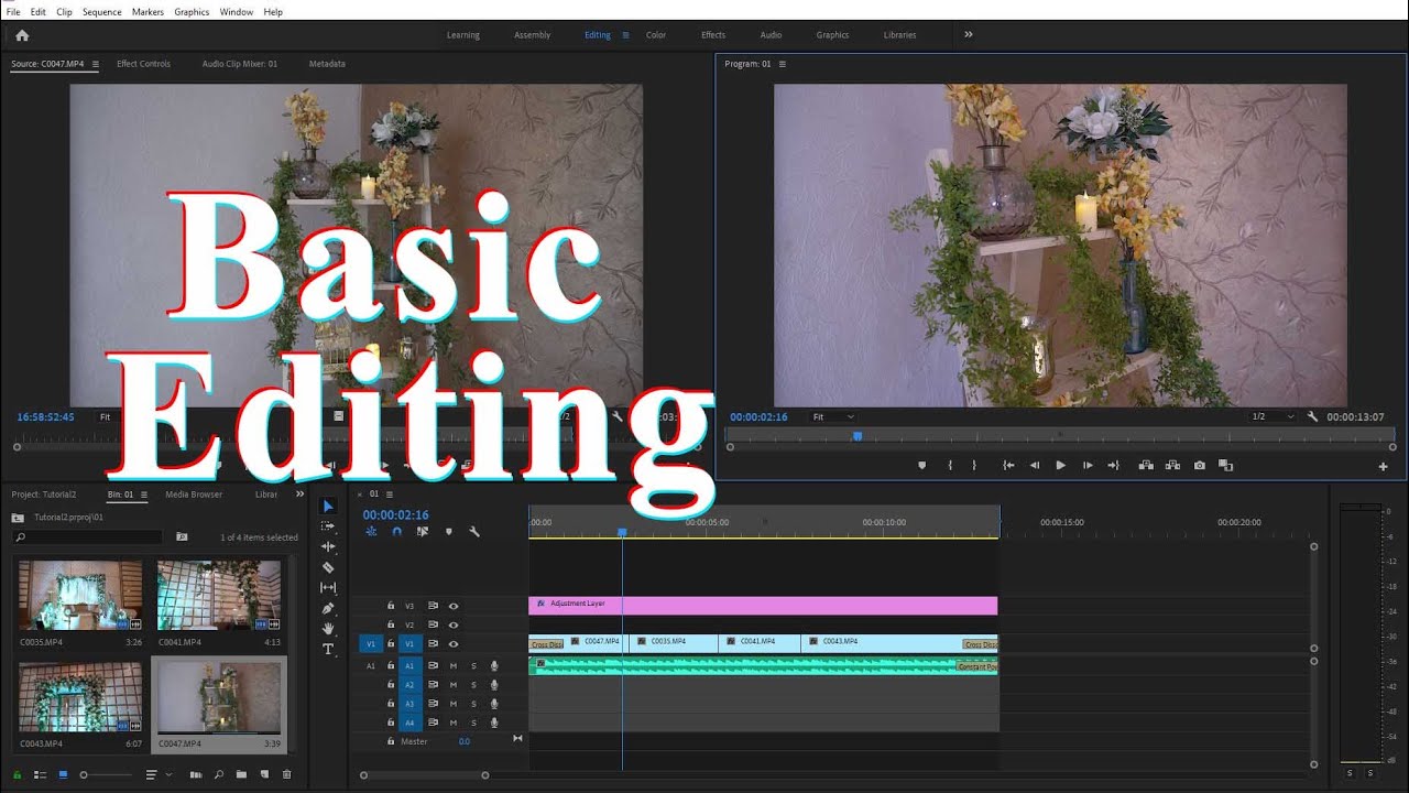 Basic Video Editing for Beginners in Adobe Premiere Pro cc - YouTube