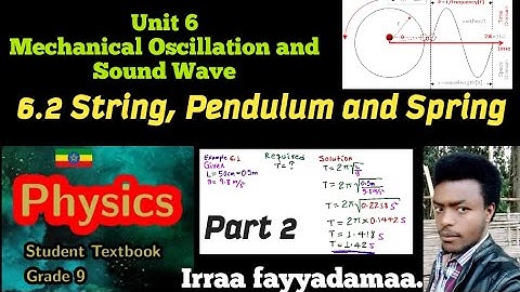 Physics Grade 9 Unit 6  part 2   String, pendulum and spring