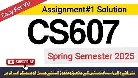 CS607 Assignment 1 Solution | Spring 2025 | 100% Correct Solution