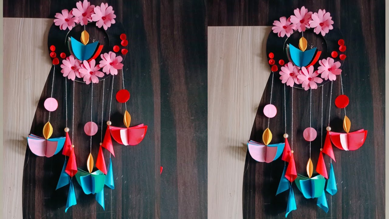 paper diya wall hanging / diwali craft wall hanging / diwali craft ...