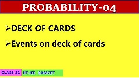 PROBABILITY-04 || EVENTS ON DECK OF CARDS || CLASS-12 || IIT-JEE, EAMCET