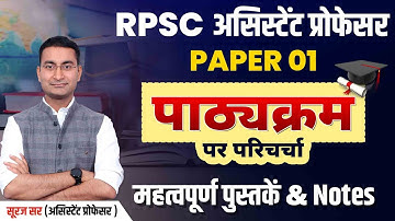 ASSISTANT PROFESSOR GEOGRAPHY 01 PAPER SYLLABUS | RPSC ASSISTANT PROFESSOR EXAM 2025 | SURAJ SIR
