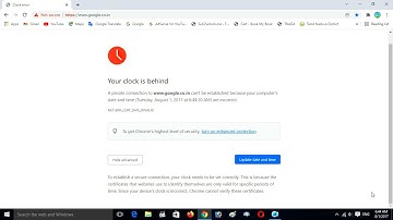 How to fix Clock error | Your clock is behind in Google Chrome | 100% Working in தமிழில் 2022