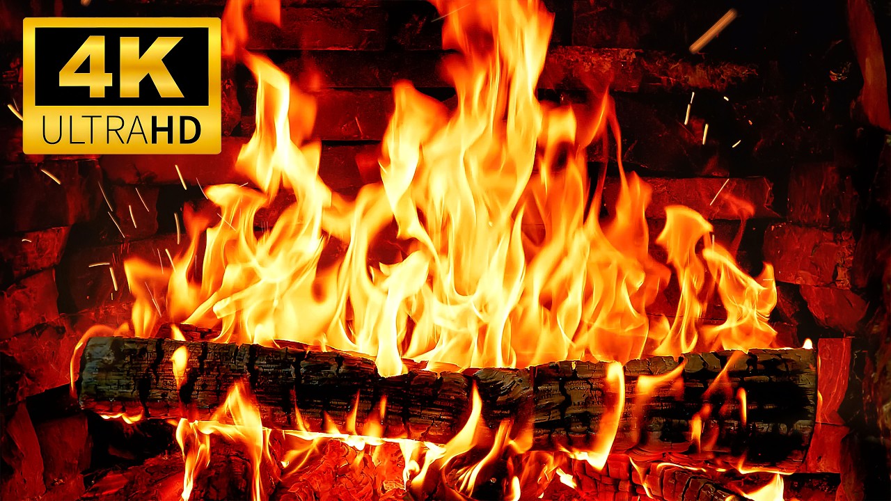🔥Wonderful 4K Fireplace Ambience 🔥 Crackling Fire Sounds & Soft Flames | Relaxing Fireplace Ambience