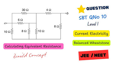 Equivalent Resistance  | Wheatstone Bridge Concept | SBT Current Electricity QNO 10 | JEE / NEET