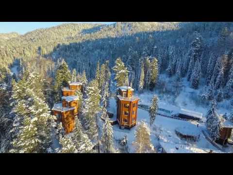 эко-отель "Урочище Актра" - зимой (Телецкое озеро, Горный Алтай)