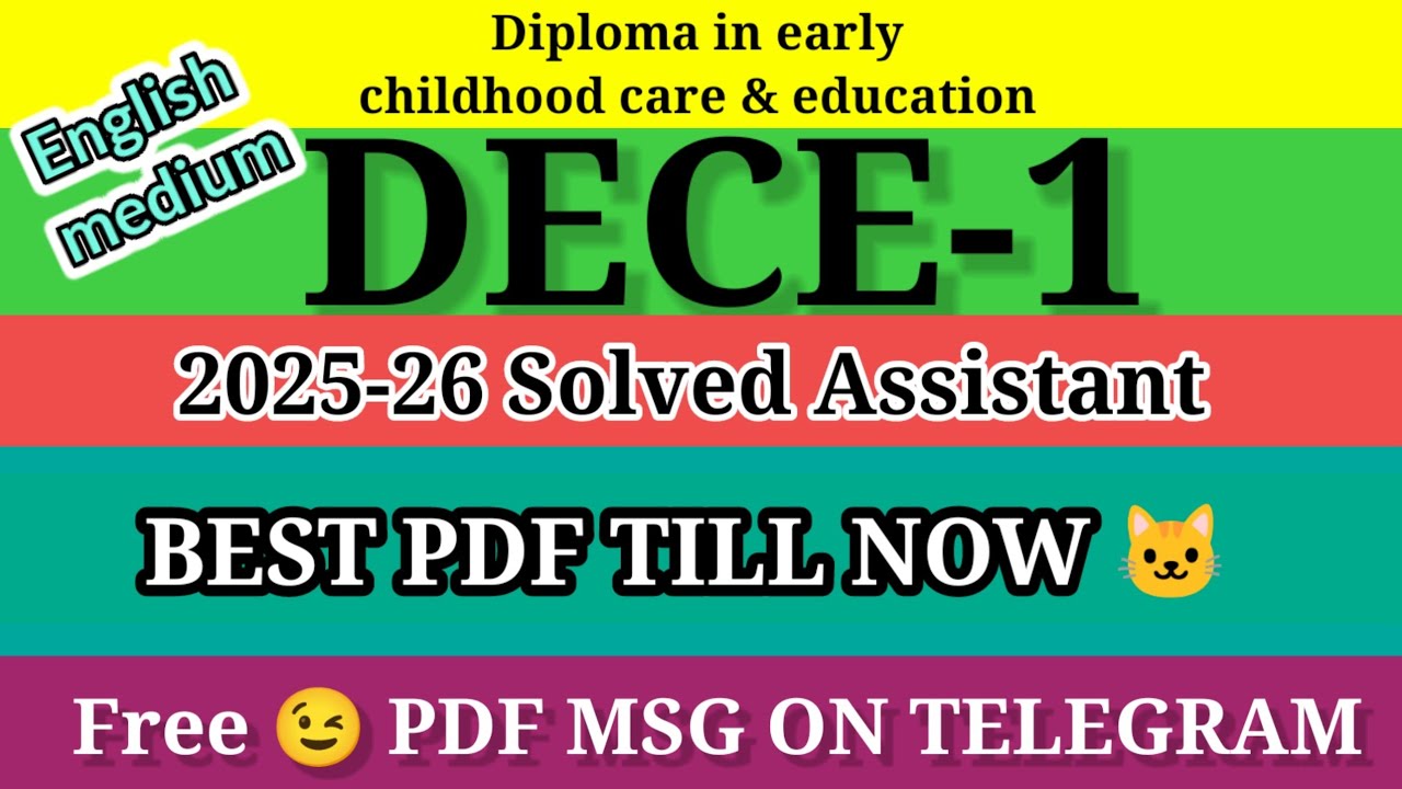 DECE 1 solved assignment ignou in English 2025-26 ll DECE 1 Solved Assignment 2025 ll dece 1 2026
