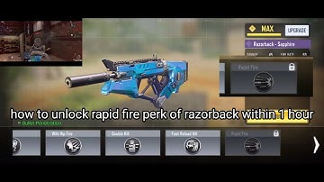 How to unlock razorback rapid fire perk ??|within in hour| call of duty mobile