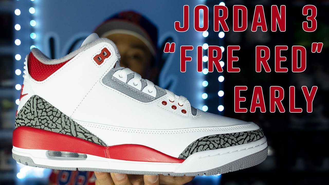 EARLY FIRE RED JORDAN 3 DETAILED ON FOOT REVIEW. A VITAL COP! - YouTube