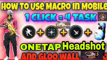 HOW TO USE macro setting in free fire mobile|| 1click = crouch + Gloo + sprint + one tap Headshot