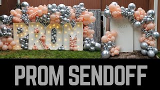 Elegant Prom Backdrop with Marquee Letters, Blush & Chrome Balloons + Arch Walls | Full Setup BTS