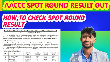 AACCC SPOT ROUND RESULT OUT#bams#bhms#bnys#ayush counselling#neet#job#counselling#aaccc#medical#mcc 