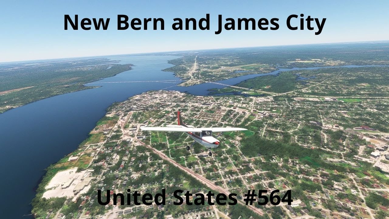 Flying over New Bern and James City/Flying through United States 