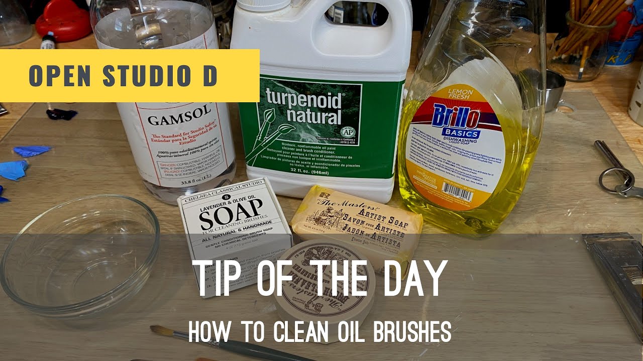 Tip of the day how to clean oil brushes. Learn oil painting with Vlad