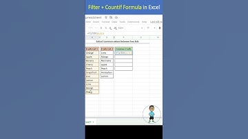 Advanced Filter + CountIf Formula in excel #excel #exceltips #exceltutorial #msexcel #microsoftexcel